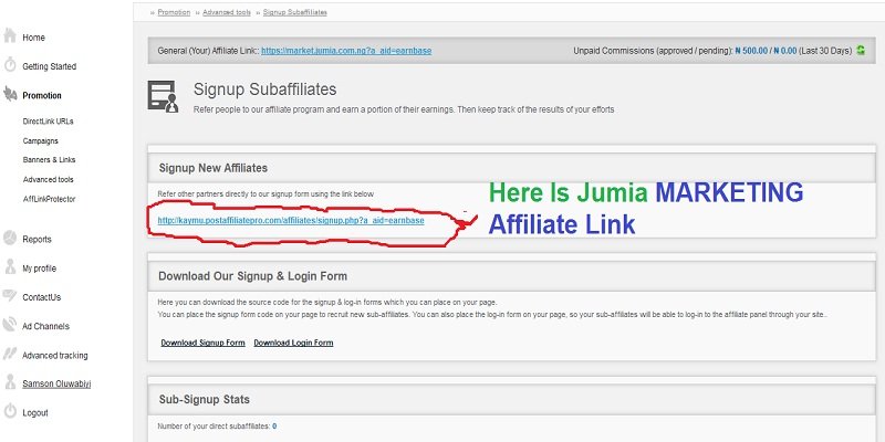 Jumia Affiliate Marketing Program commission link